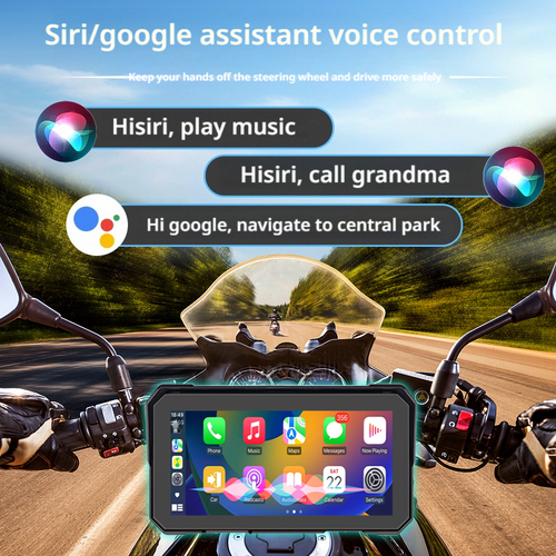 AotuLink 6-Inch Motorcycle Smart Display with Ride Dash Cam – Wireless CarPlay & Android Auto |  IP67 Waterproof | HD Touchscreen | Easy Install | Supports Siri & Google Assistant